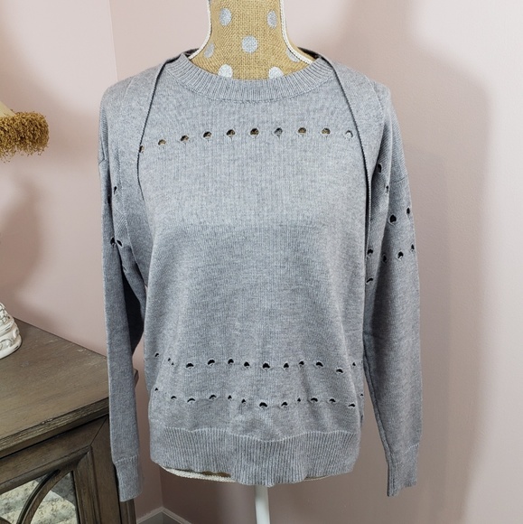 Haute Rouge open back grey sweater medium - Picture 6 of 8